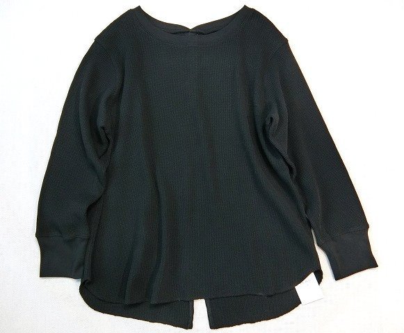 ■23区SLOW大きいサイズ46今季ワッフルジャージーカットソー黒11，000円■