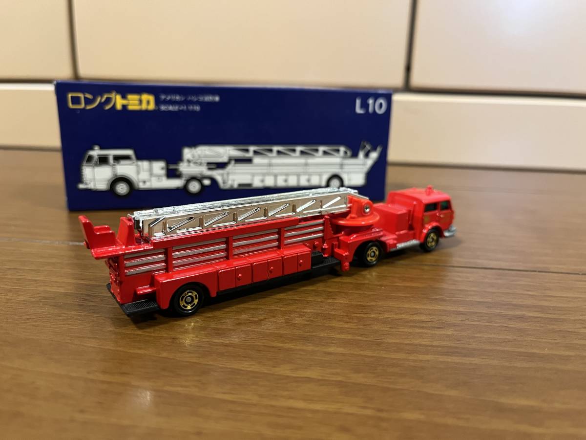 □青箱ロングトミカL10-⑤□アメリカン ハシゴ消防車 SANDIEGO FIRE