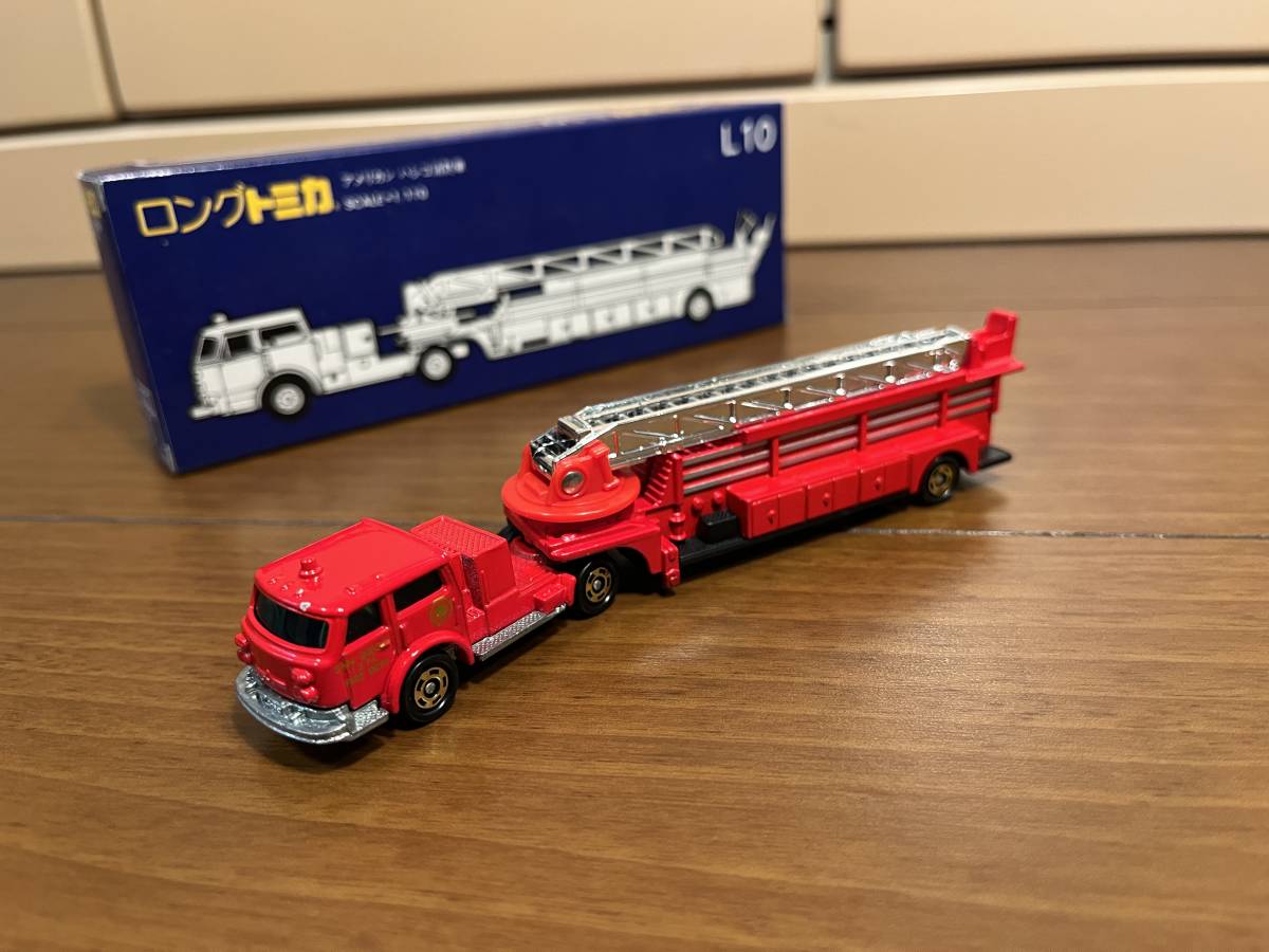 □青箱ロングトミカL10-⑤□アメリカン ハシゴ消防車 SANDIEGO FIRE
