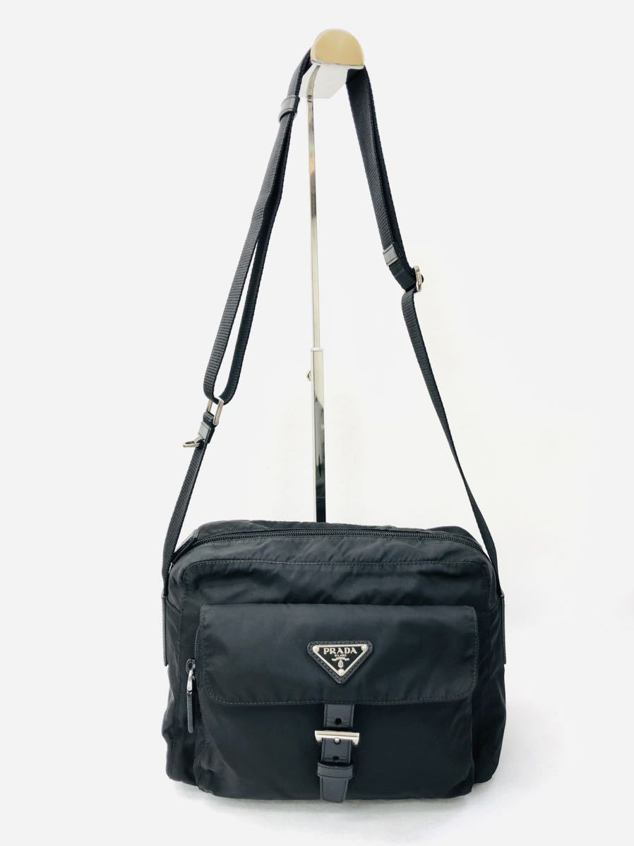 PRADA ナイロン ブラック 三角プレート ショルダー M4 PRADA