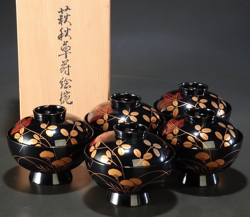 ⑦吸物椀/木製漆器/5客揃/お椀/茶道煎茶/ 【公式通販】