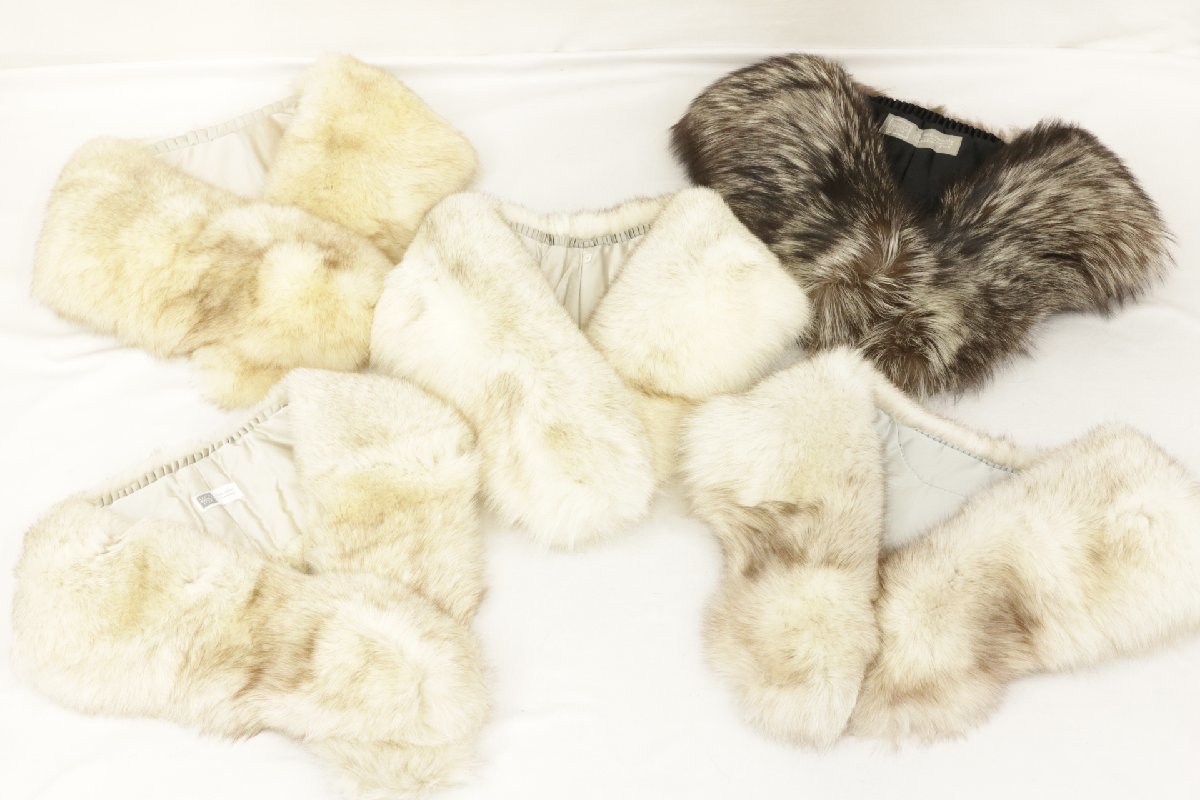 サガフォックス フォックス ファー まとめて5点 毛皮 ショール マフラー 襟巻 成人式 和装 リアルファー SAGA FOX 銀サガ ★いろどり★1