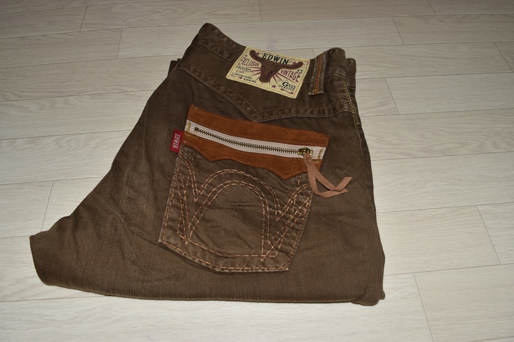 EDWIN 464XVS ジーンズ　Ｗ36　ウエスタン　ブラウン