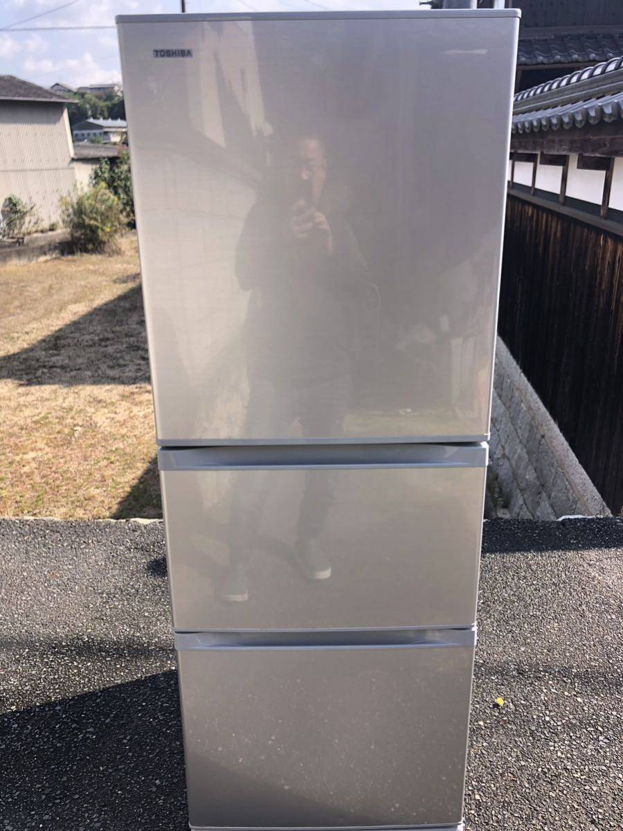 中古品 東芝 330L 自動製氷 3ドア冷蔵庫 GR-H34S 2017年製 330L TOSHIBA