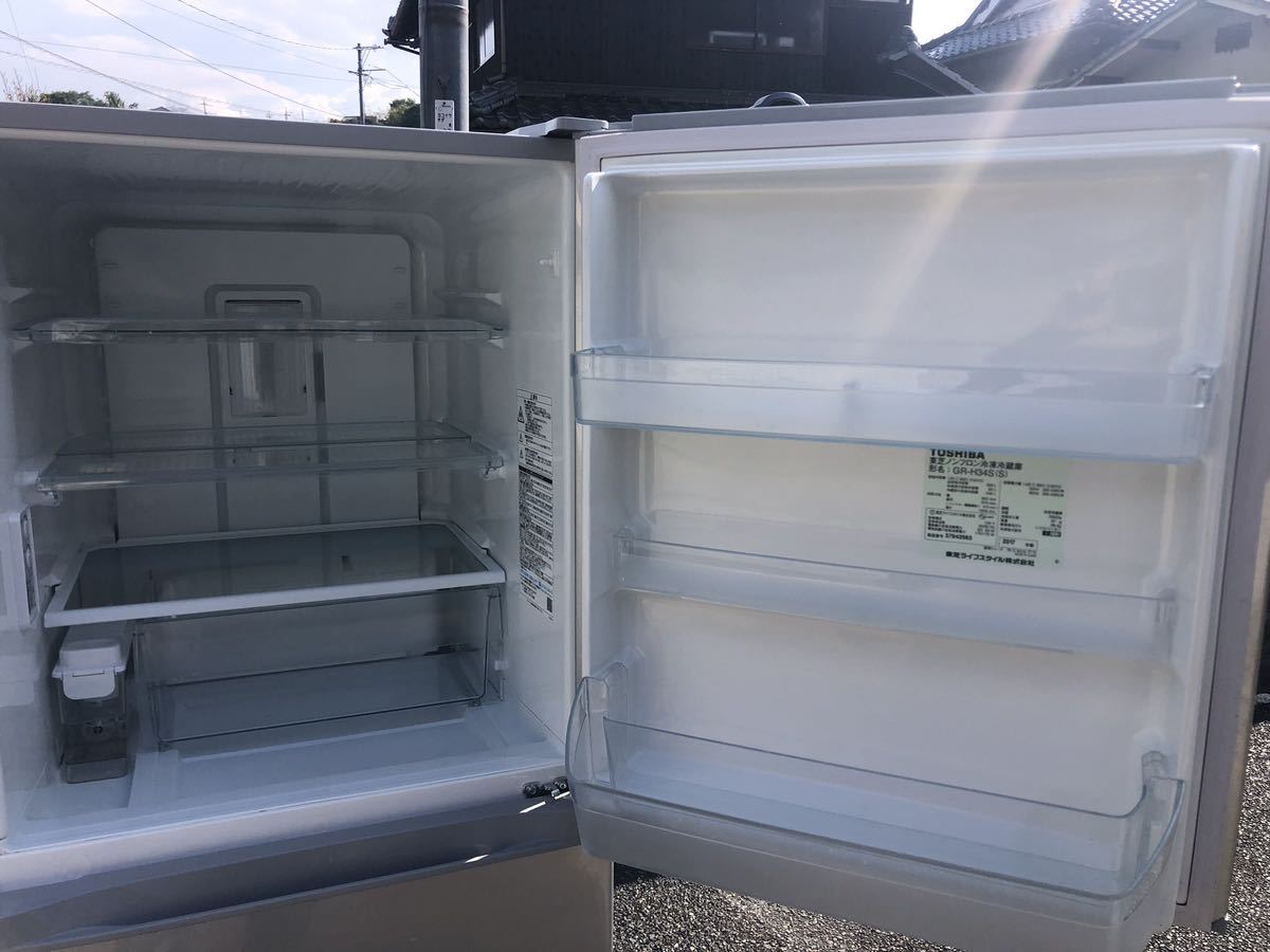中古品 東芝 330L 自動製氷 3ドア冷蔵庫 GR-H34S 2017年製 330L TOSHIBA