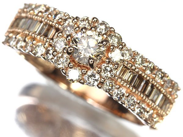 MI9862T【1円～】新品【RK宝石】《Diamond》極上ダイヤモンド 極上脇石ダイヤモンド 総計1.05ct K18ピンクゴールド 高級リング ダイヤ