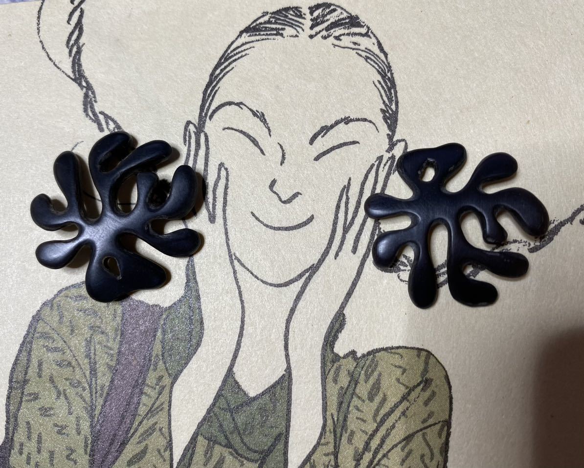 ヨーガンレール 水牛角 ピアスパーツ＋シルバーピアスフック ヨーガン