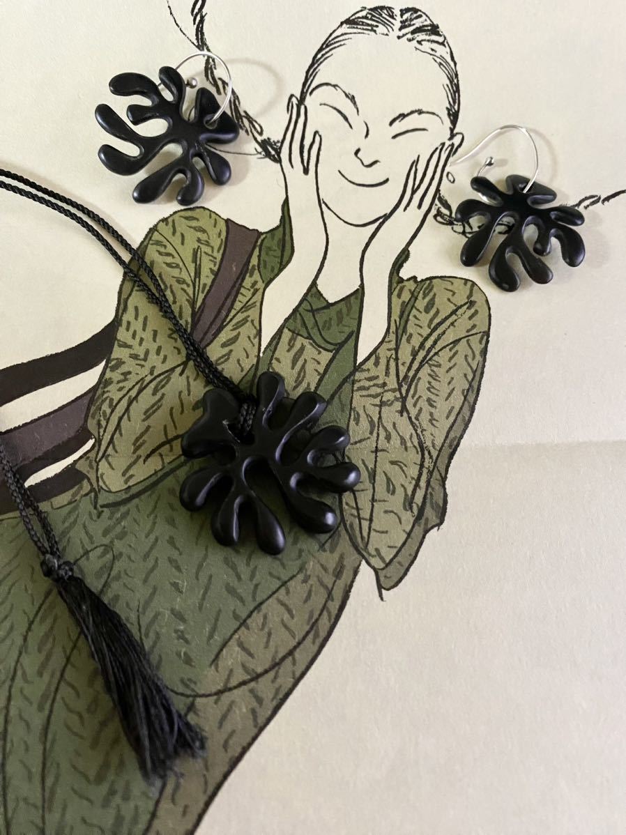 ヨーガンレール 水牛角 ピアスパーツ＋シルバーピアスフック ヨーガン