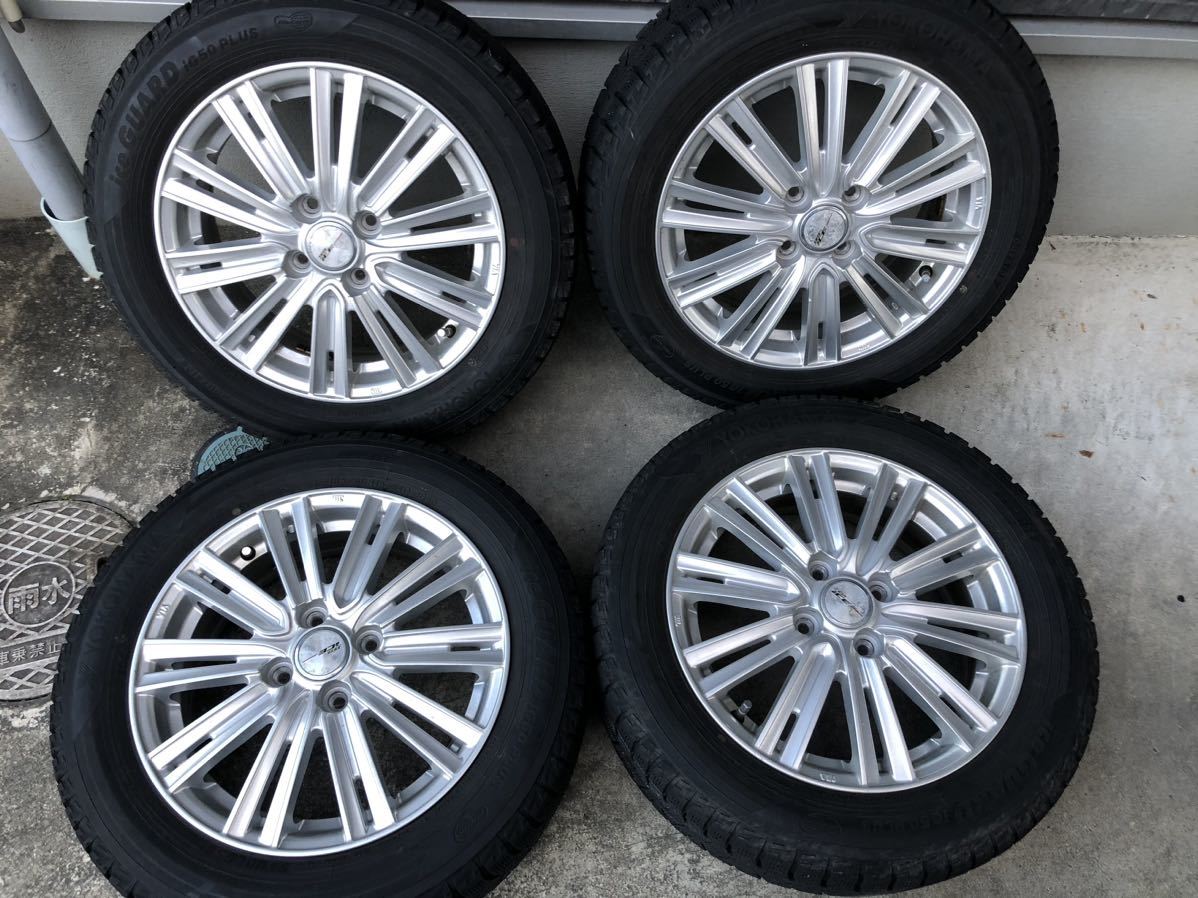 中古 アルミ付スタッドレス4本 185/60R15 PCD100 4穴 YOKOHAMA 15