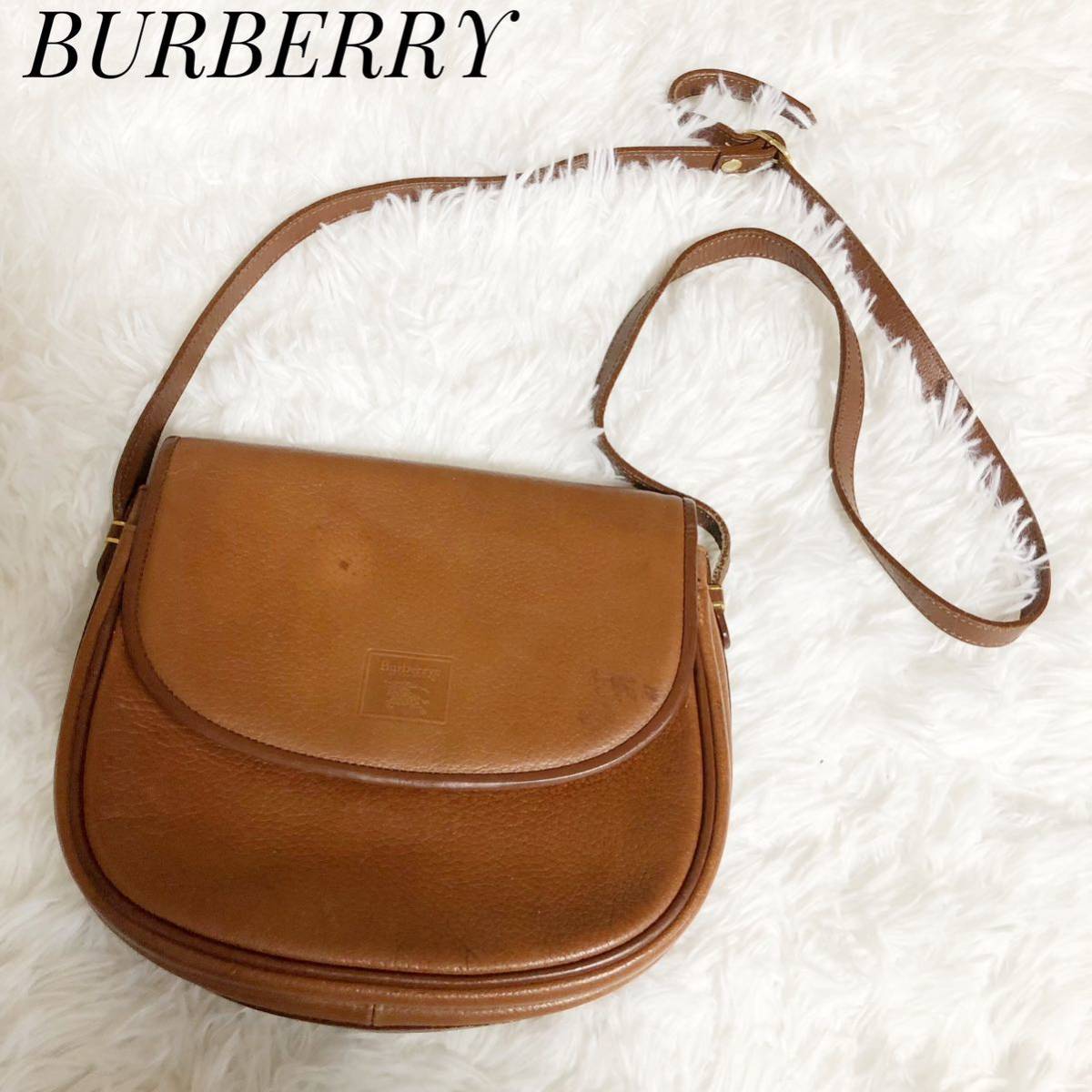 ブラウン ショルダーバッグ バーバリー ノバチェック レザー