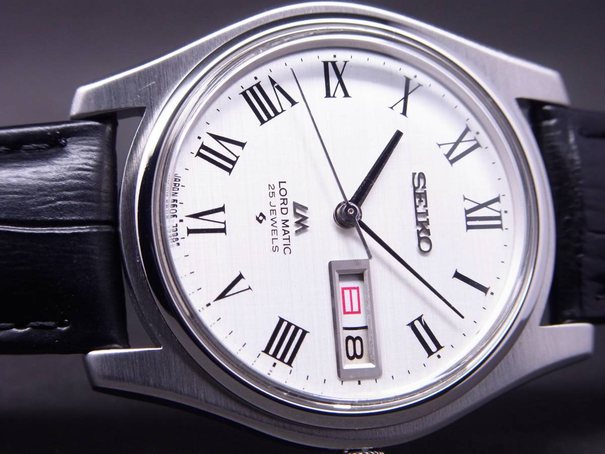 セイコー ロードマチック 25石 美しい絹目ローマンダイアル 自動巻時計 1969年製 極上 美品！！