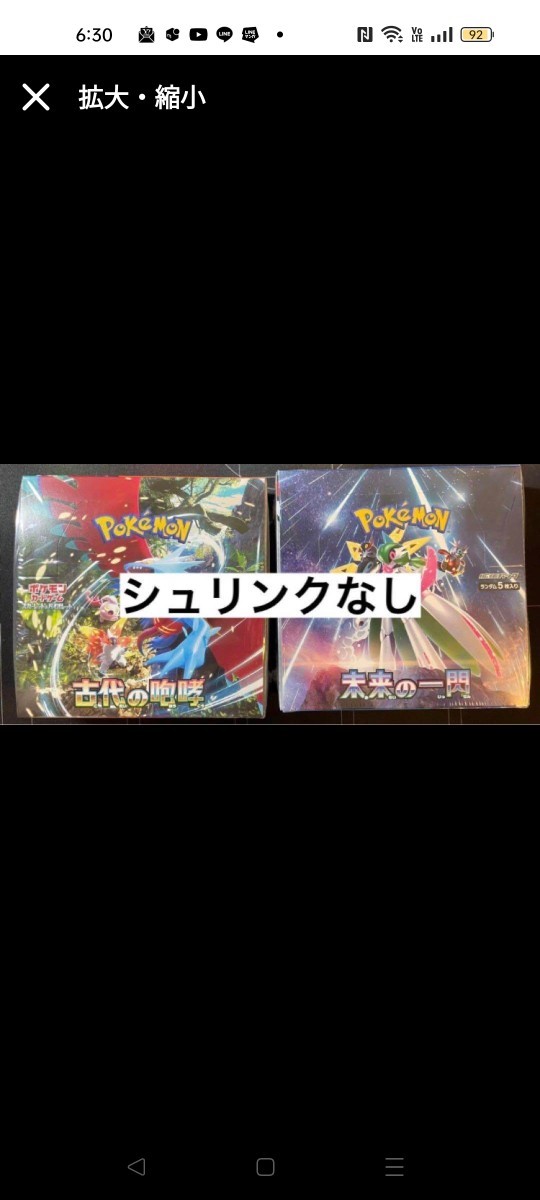 計2box シュリンク無し ポケモンカード 拡張パック 未来の一閃 1box