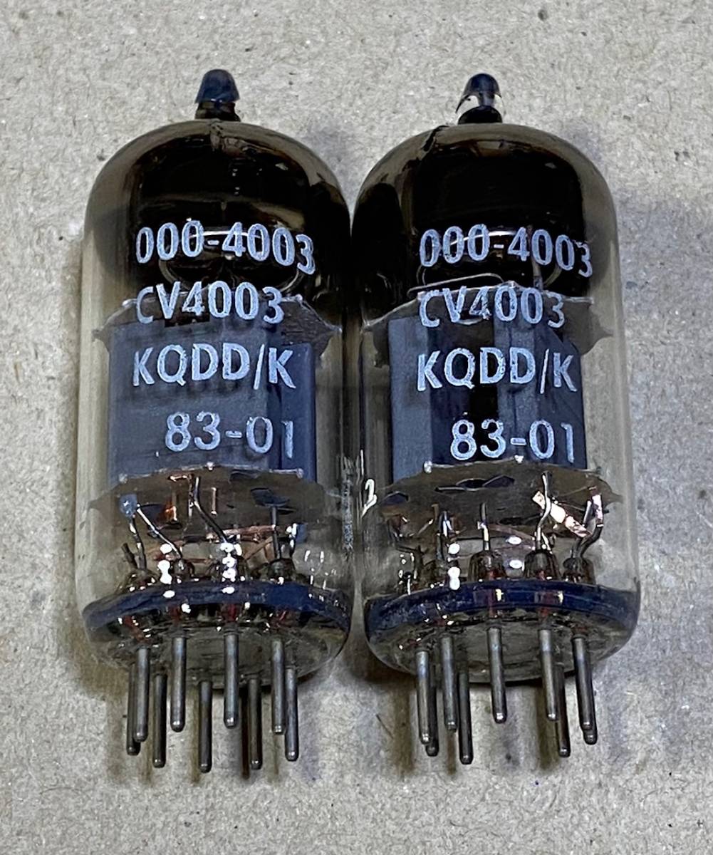 CV4003 KQDD/K 2本 VALVE ELECTRONIC 未使用 Mullard M8136 ECC82