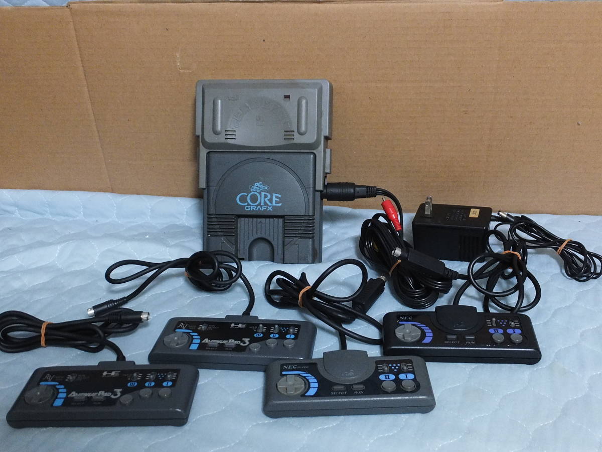 NEC PCEngine CoreGrafx model PI-TG3 本体　TEN NO KOE 2 model HC66-6 コントローラー3個 電源コード　ジャンク