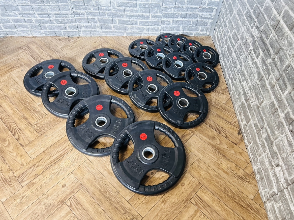 オリンピックベーバルプレート 2.5Kg×4/5Kg×4/10Kg×4/15Kg×2/20Kg×2/計140Kg 穴径50mm 筋トレ 「16008」