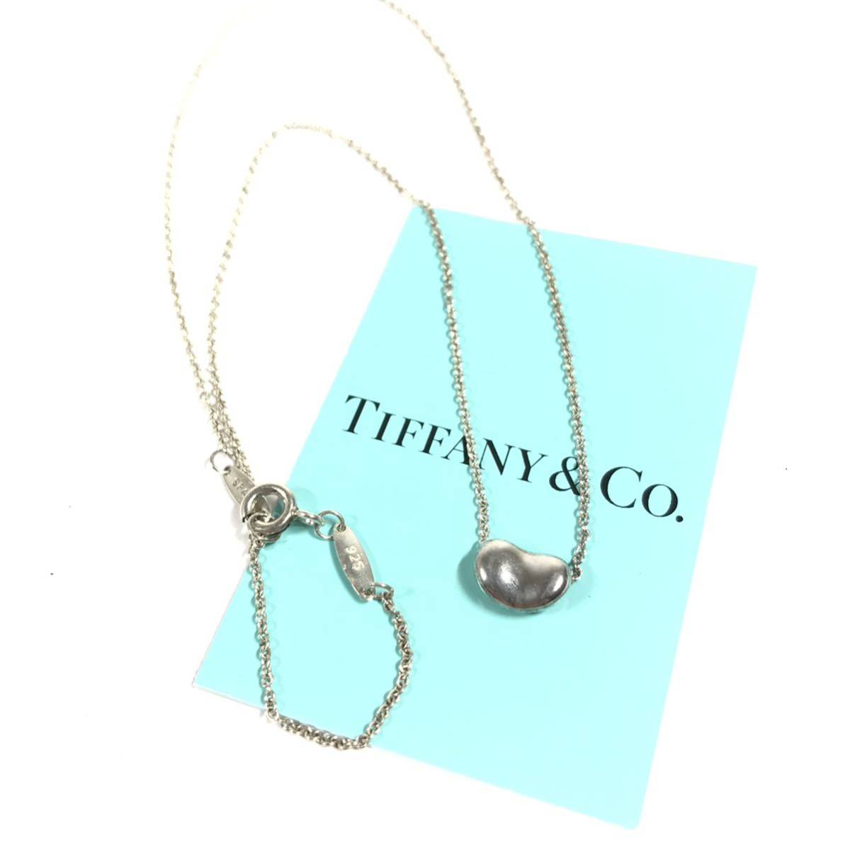 【ティファニー】本物 TIFFANY&Co. ネックレス ビーン シルバー925 全長40cm トップ幅1cm アクセサリー 女性用 レディース 送料370円
