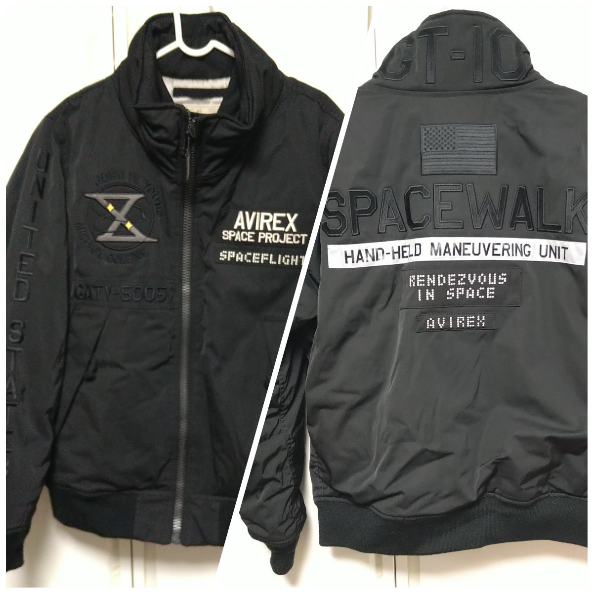 AVIREX/メンズ2XL.XXL.3L/GT-10ブラック/カッコいい襟高タイプMA-1フライト