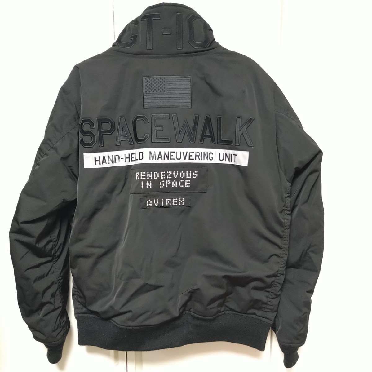 AVIREX/メンズ2XL.XXL.3L/GT-10ブラック/カッコいい襟高タイプMA-1フライト