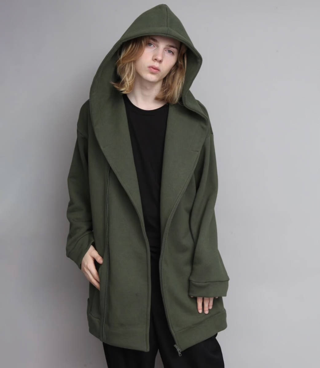 ATO アトウ サイズ46 OVERSIZED HOOD COAT/GREEN オーバーサイズフード 