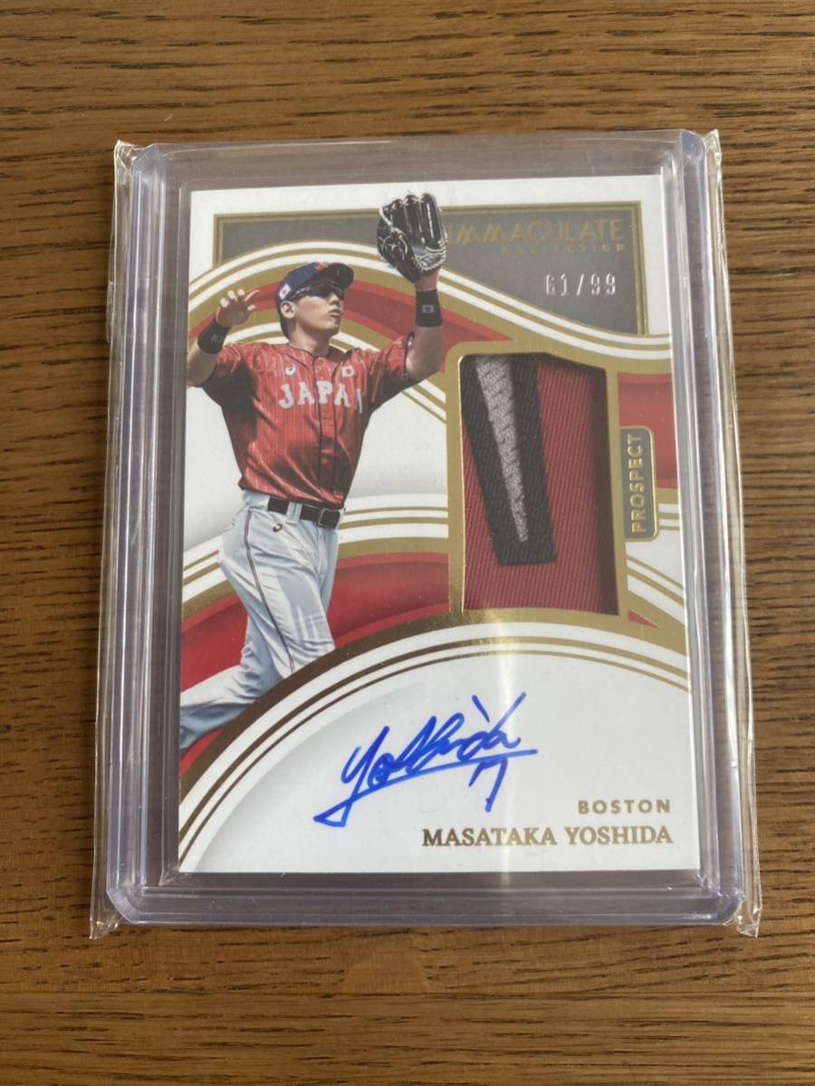 ワールドベースボールクラシック 吉田正尚 オリックスユニフォームカード panini immaculate 吉田正尚 直筆サインカード パッチ 99枚限定