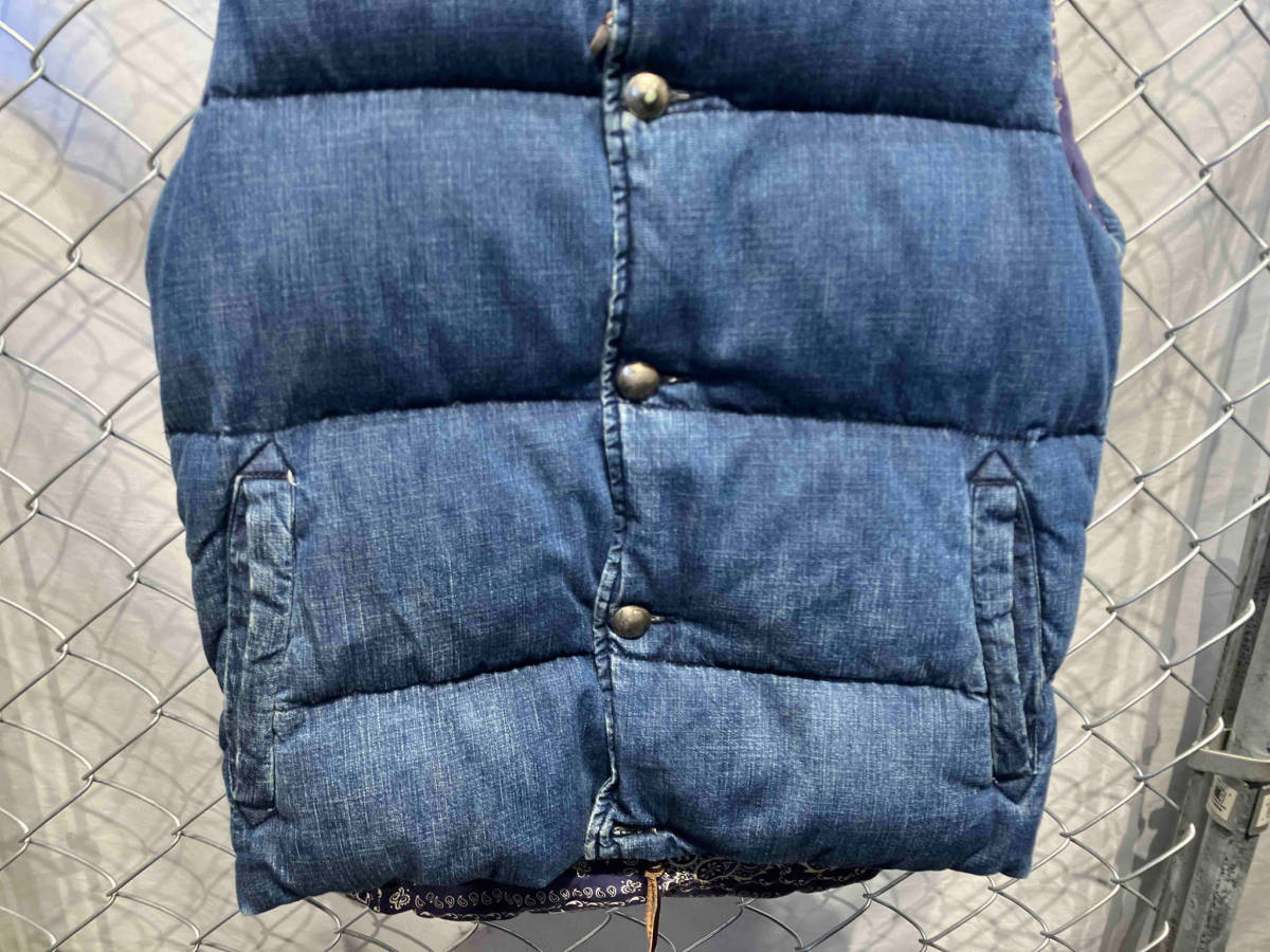 REMI RELIEF Denim down vest コンチョボタン S レミレリーフ 店舗受取