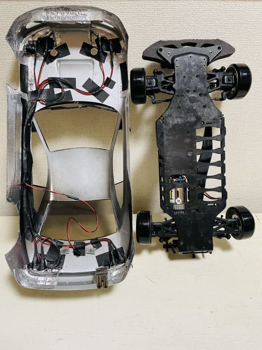 送受信機付セット 1/10 ヨコモ S15 シルビア LED付ヨコモ ドリパケ