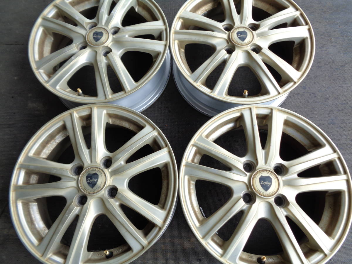 D971 軽自動車用中古アルミホイール ZEPHYR 14×4.5J 100-4H 43 4本
