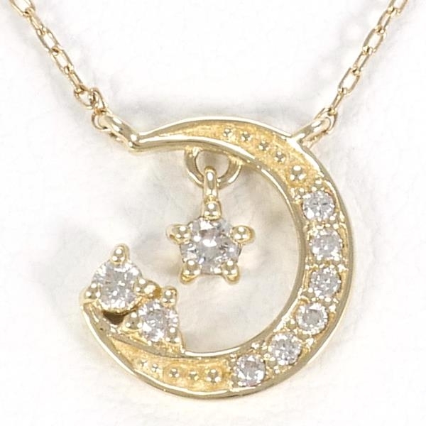 K10YG ネックレス ダイヤ 総重量約1.0g 約40cm 中古 美品 送料無料☆0315