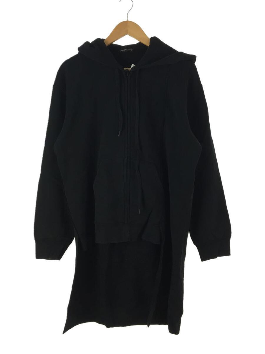 LAD MUSICIAN◆ASYMMETRY ZIP UP PARKA/ジップパーカー/42/コットン/BLK/2217-603