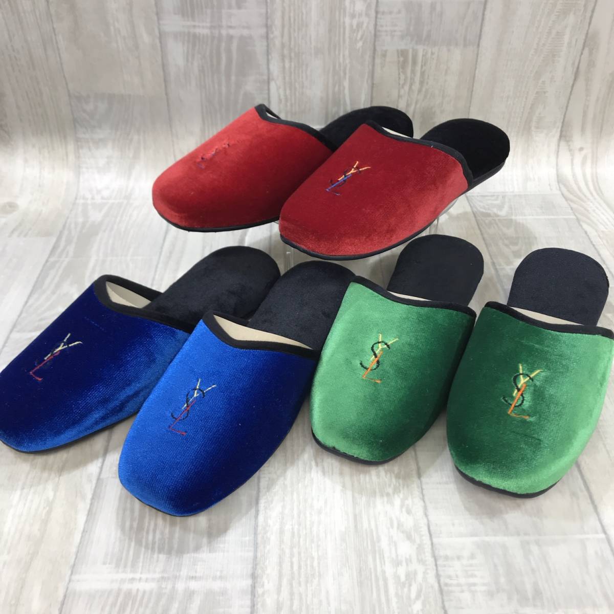スリッパ ルームシューズ 新品 イヴサンローラン YSL 未使用 SAINT 3足 