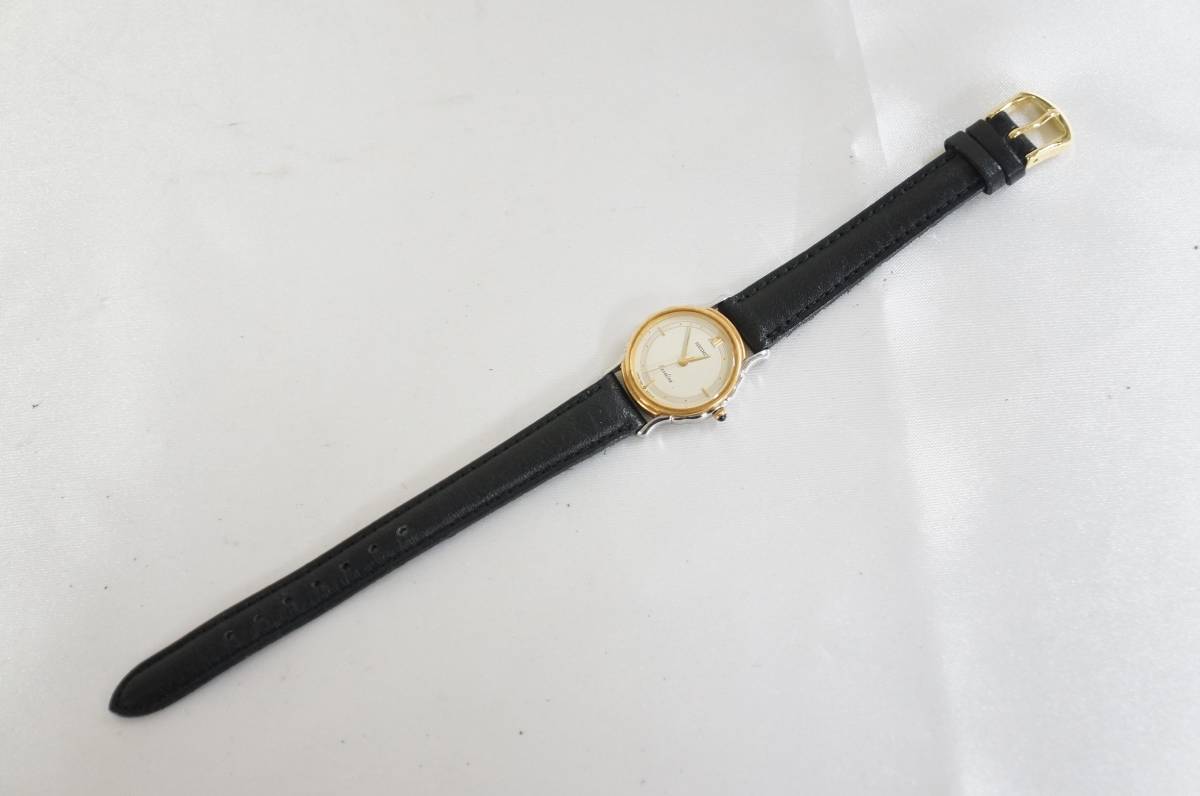 電池交換済 稼働品 SEIKO セイコー Exceline エクセリーヌ 18KTベゼル 