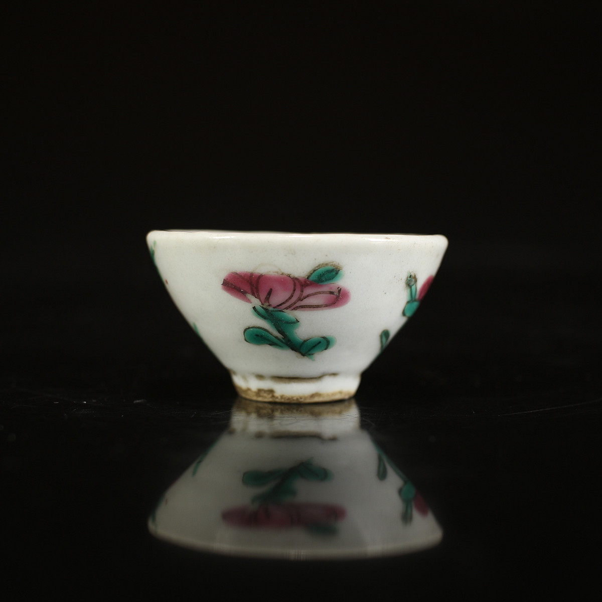 中国 美術 景徳鎮 景徳鎮製 唐子 粉彩 薄胎 花瓶 CC754 唐物 【清代景徳鎮製】 粉彩杯 5客／美品