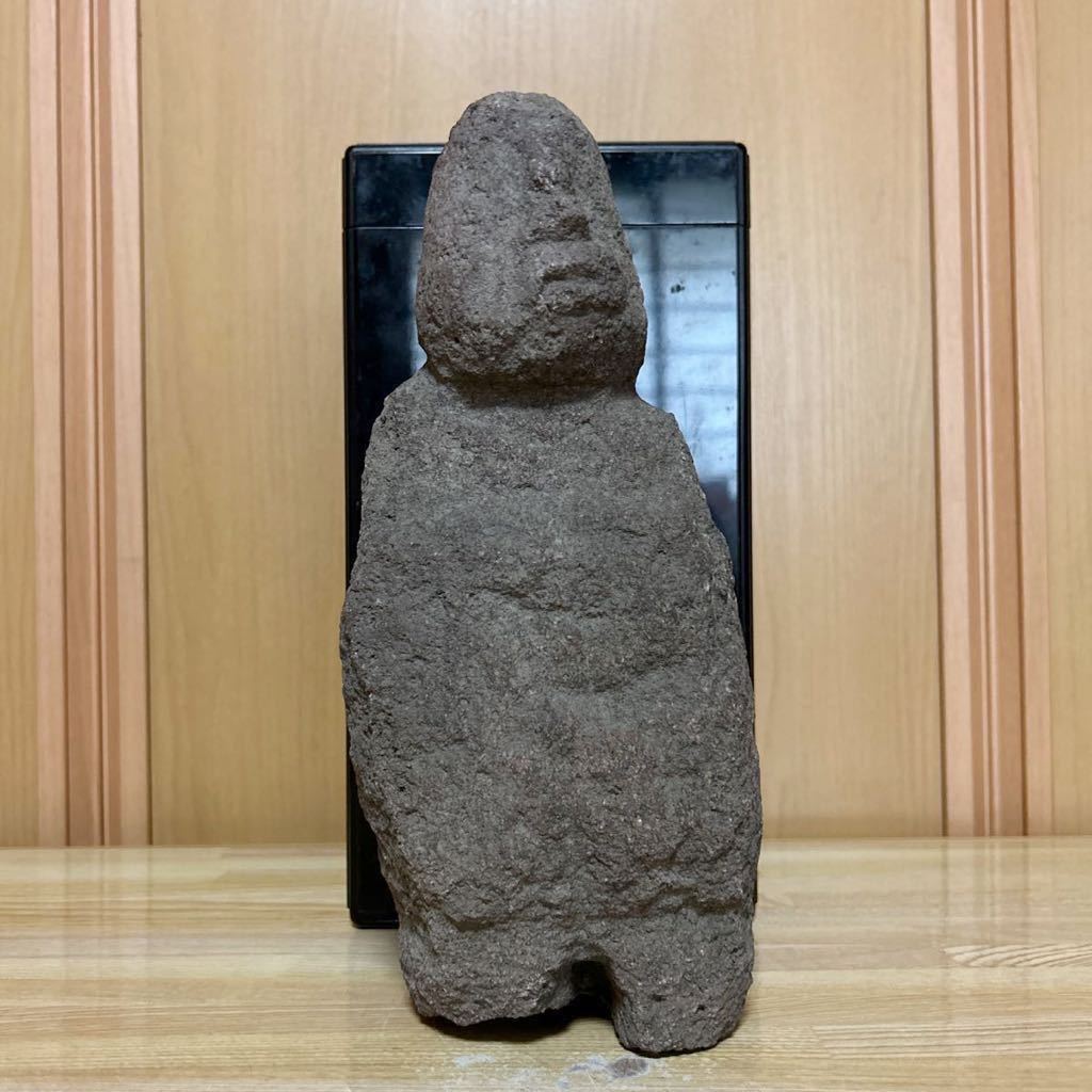 古墳期　石人　高25cm 検　神像　縄文土器　弥生土器　土師器　須恵器　土偶　埴輪　勾玉　青銅器　銅矛　銅鐸　独鈷石　石棒　石器　仏像 | 文化遺産オンライン 石川県 □縄文期 濃い色味 発掘出土品