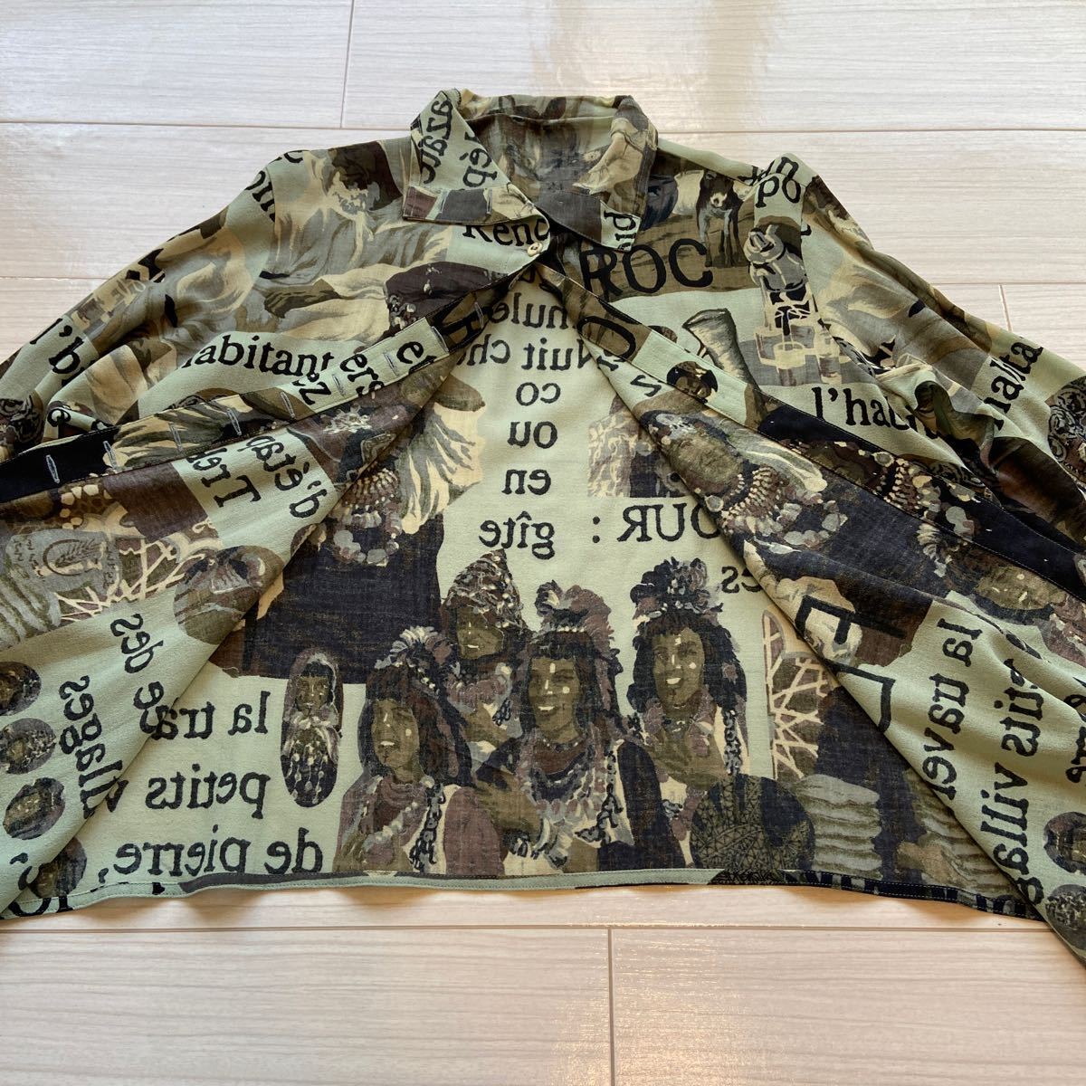 トクコプルミエヴォル TOKUKO 1er VOL プリント シャツ 総柄シアー シフォン 長袖 