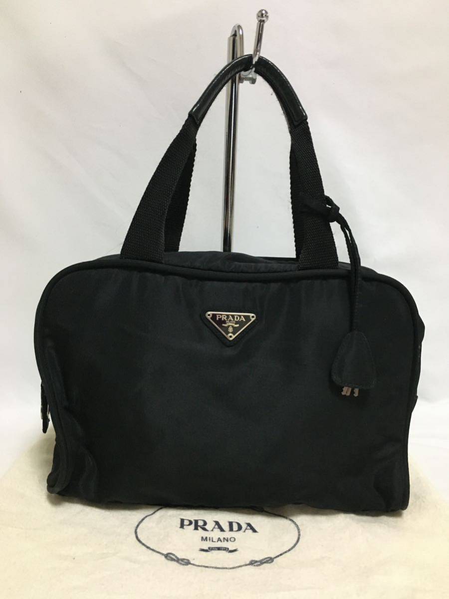 プラダ ロゴプレート ハンドバック トートバッグ ナイロン PRADA 