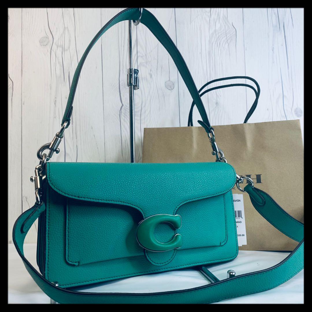 新品】 COACH コーチ タビー ショルダーバッグ グリーン 緑 レザー