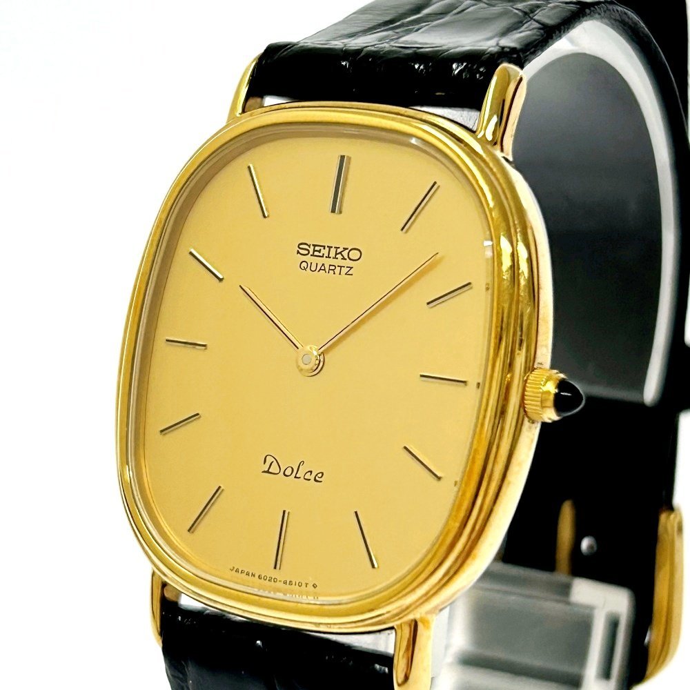 1円スタート】SEIKO セイコー 6020-4040 ドルチェ 14K×SS ゴールド文字