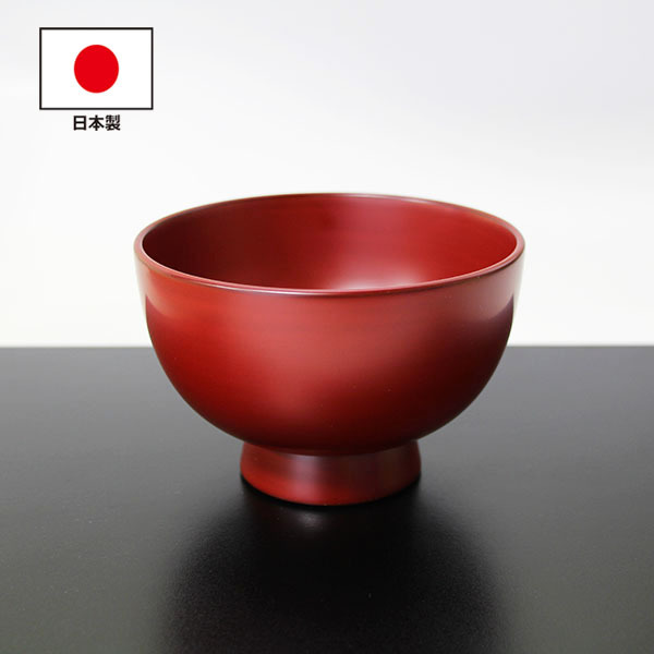 【越前漆器　地の粉\"スープ椀】天然木製　溜/古代朱色　未使用品 越前漆器 地の粉