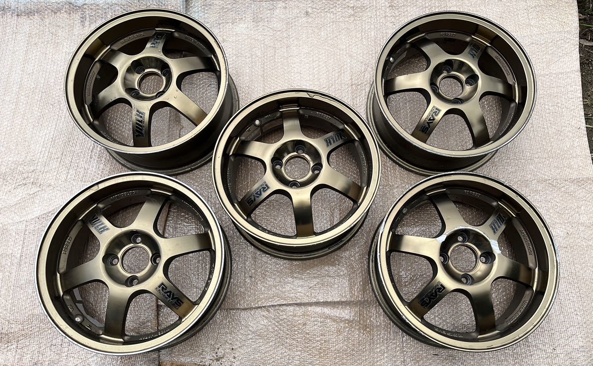 RAYS レイズ TE37 CUP カップ pcd100 4穴 15インチ 6.5j オフセット +
