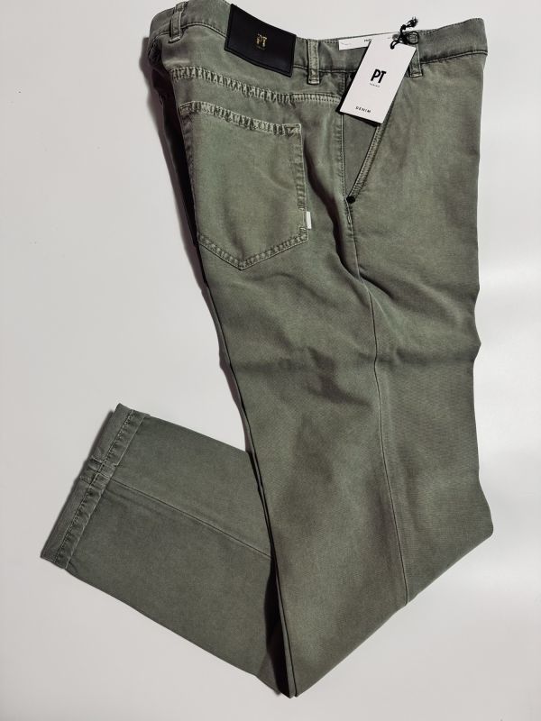 3991】新品4.0万【PT TORINO / ピーティトリノ　33　秋冬モデル　INDIE　定番のジャージーストレッチクロップドデニム】グレーカーキ