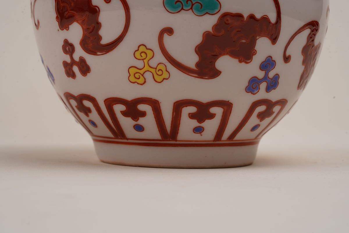 中国美術・朱泥⁄紫砂・大振り 孔雀花卉紋花瓶・壺・在銘⁄唐