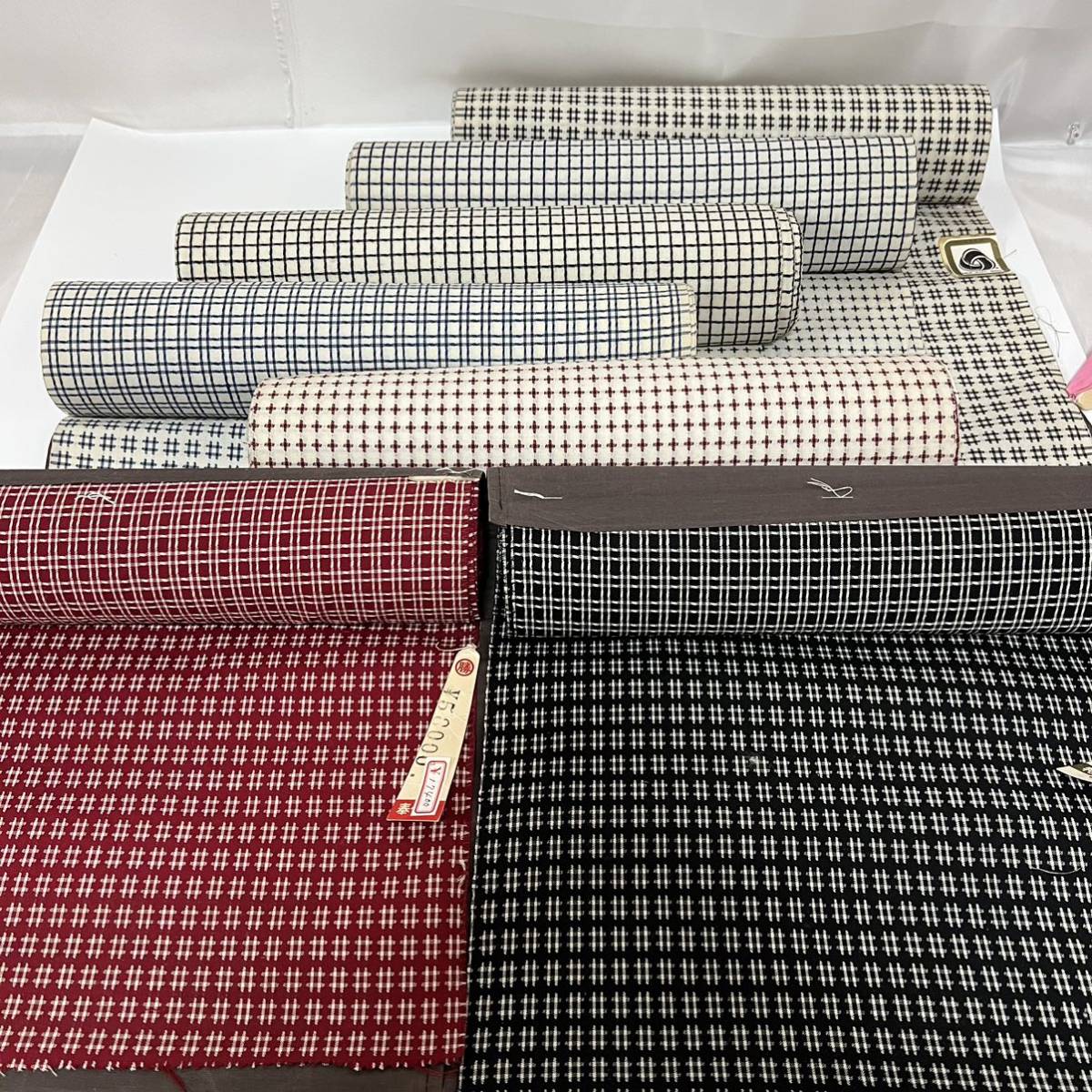 ■呉服屋 禅■ 未使用 十字絣 桁絣 反物 7点まとめ 着物 和服 未仕立て リメイク 総合定価312400円 #KR250！