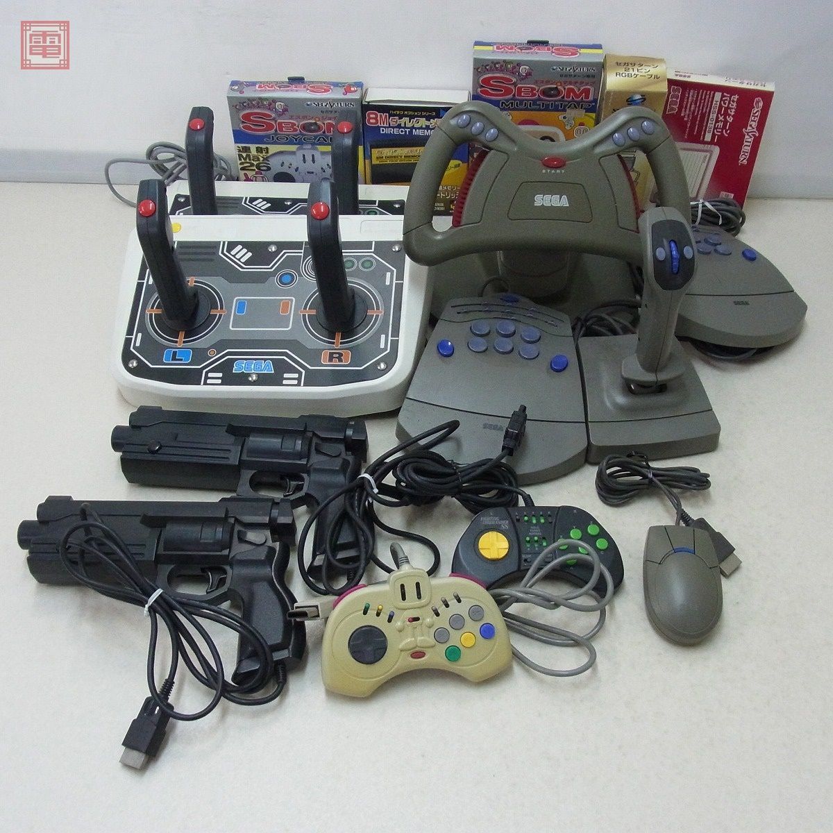 SS セガサターン 周辺機器 まとめてセット ガンコン バーチャロン ステアリングコントローラー 等 現状品【40
