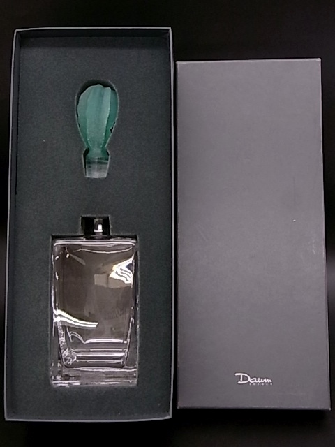 e10656 Daum France スクエア ガラス デカンタ 元箱 Daum Glass France