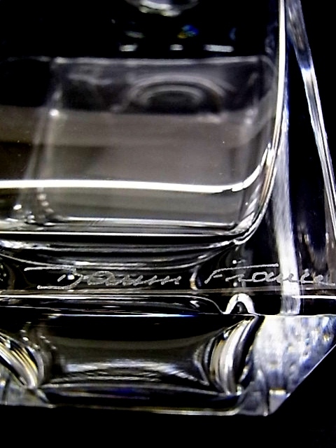 e10656 Daum France スクエア ガラス デカンタ 元箱 Daum Glass France
