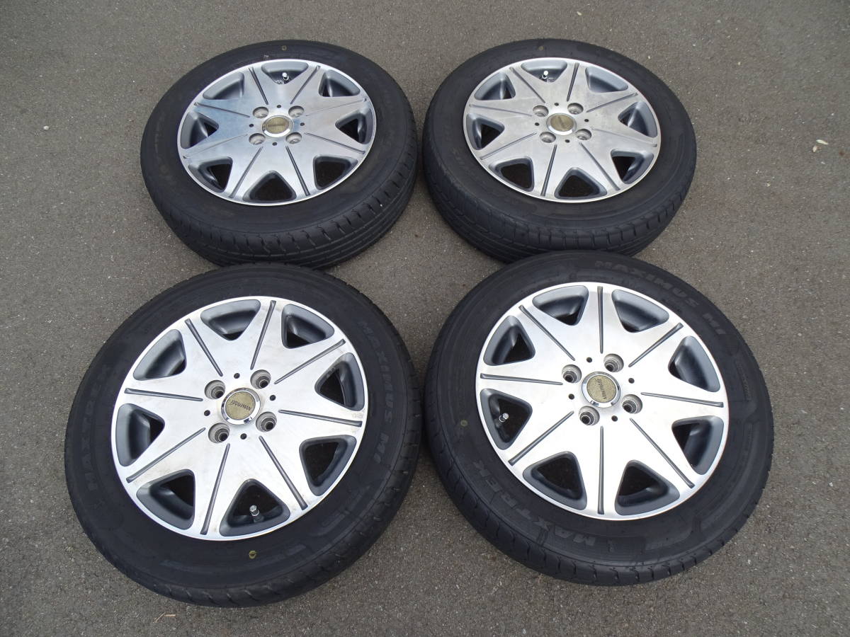 BRALIMAN 14アルミ＆2020年 155/65R14 タイヤ 14X4.5JJ４穴 PCD100+45 ミラカスタム アルト タント パレット ワゴンR エブリィ ライフ 他 155&frasl;65R14 NEWNO 75H 14)夏タイヤ 選べるホイール(155&frasl;65-14 4本