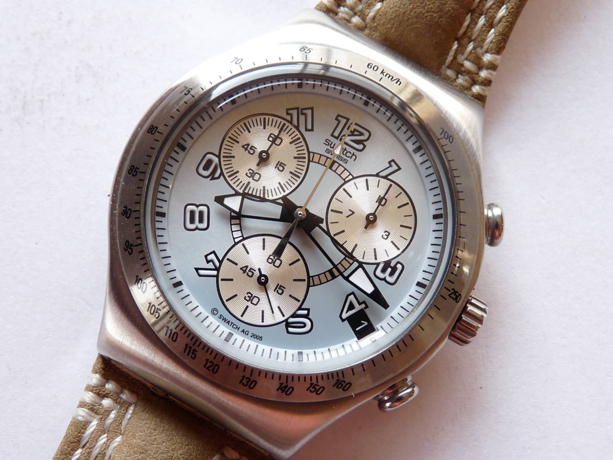 SWATCH スウォッチ IRONY アイロニー 小ぶりのCHRONO クロノ ALUMINIUM 
