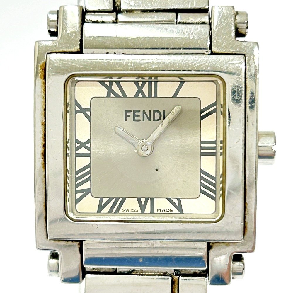 FENDI 6000L 腕時計 クォーツ スクエア オロロジ 1円スタート】FENDI フェンディ 6000L オロロジ スクエア SS シルバー
