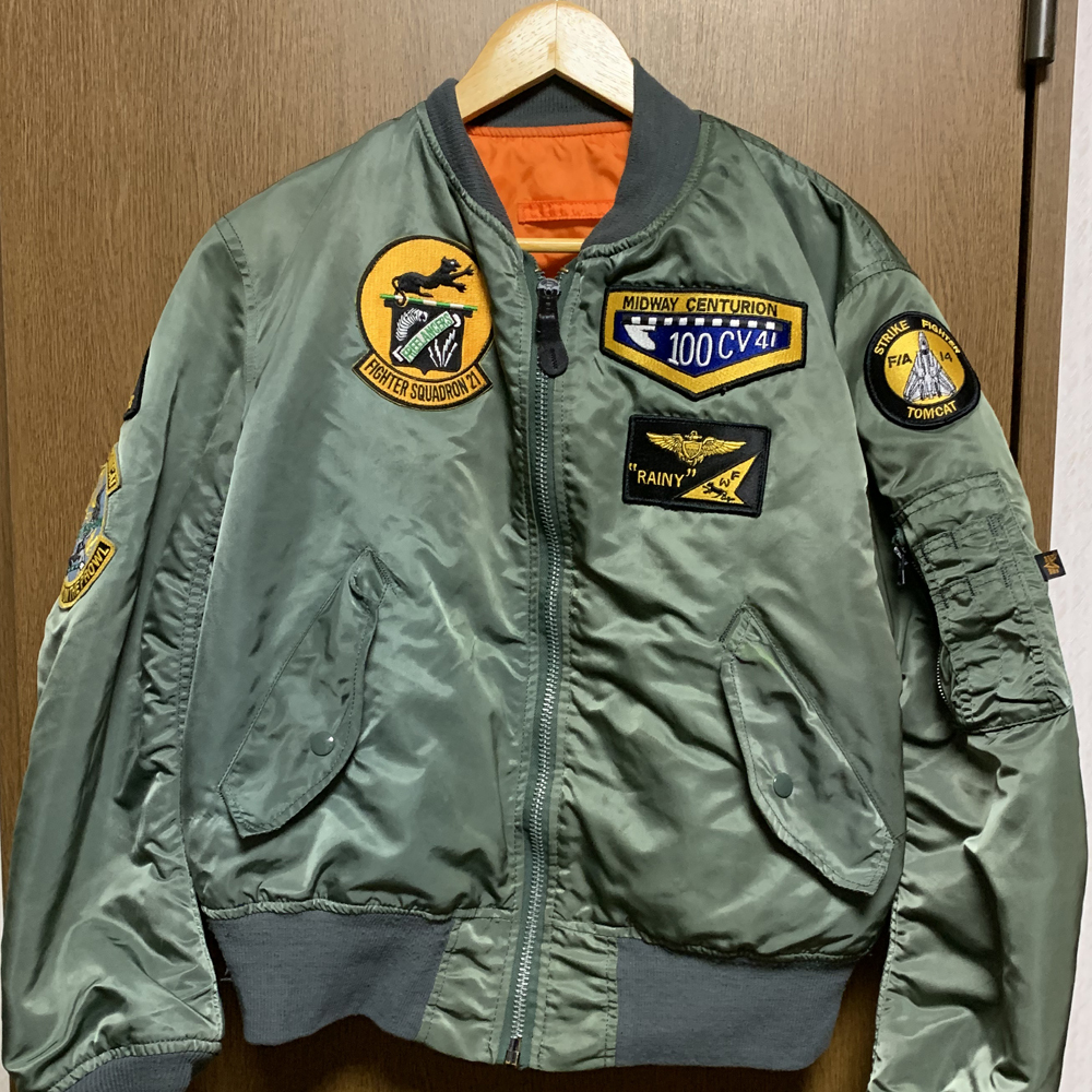M ALPHA USA / アルファインダストリーズ MA-1 フライトジャケット ワッペン セージグリーン 米国製