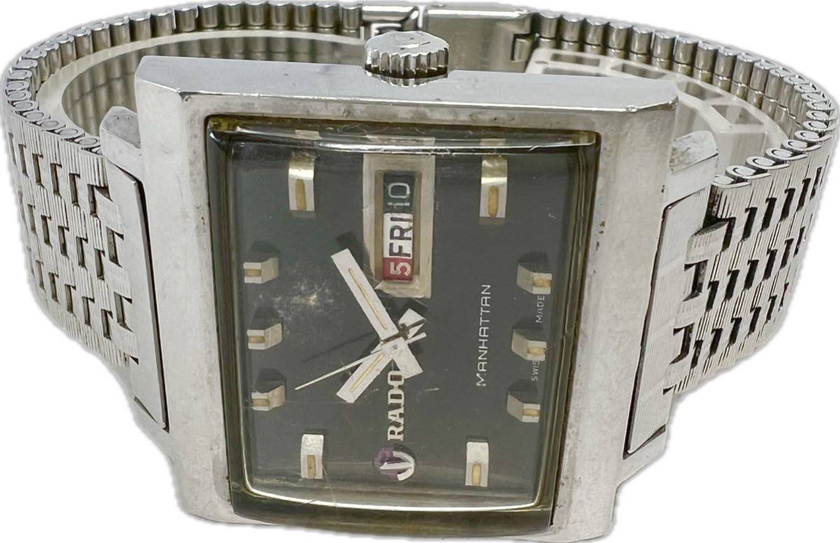 1円〜 H RADO ラドー マンハッタン 118154 メンズ 自動巻き スクエア
